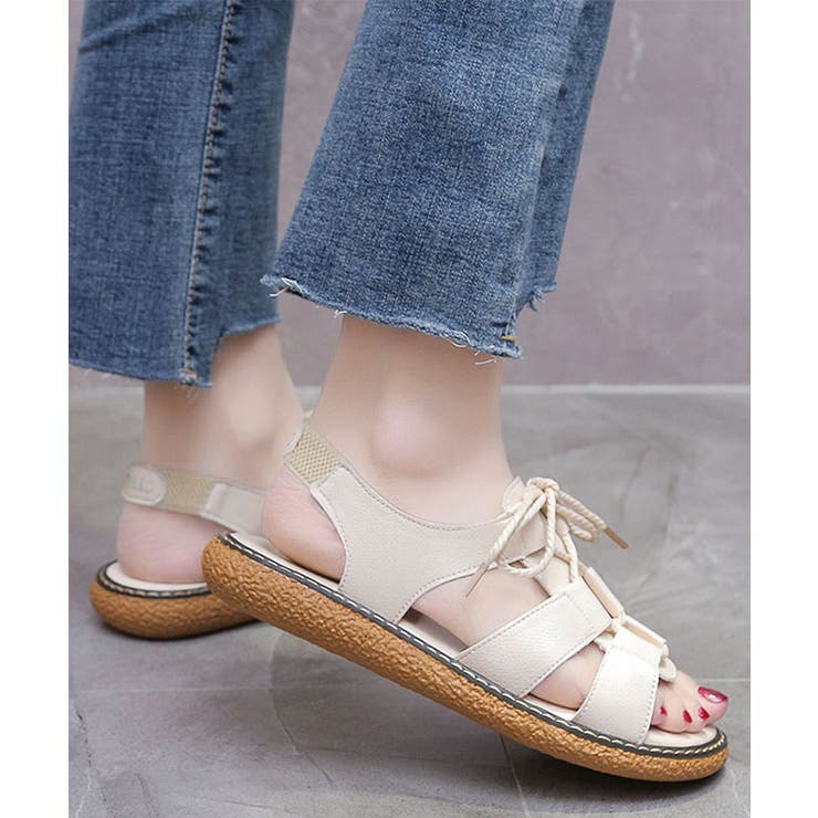 レザー調 レースアップ バックストラップ付き | レースレディース  | 詳細画像10 