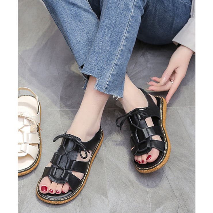 レザー調 レースアップ バックストラップ付き | レースレディース  | 詳細画像6 