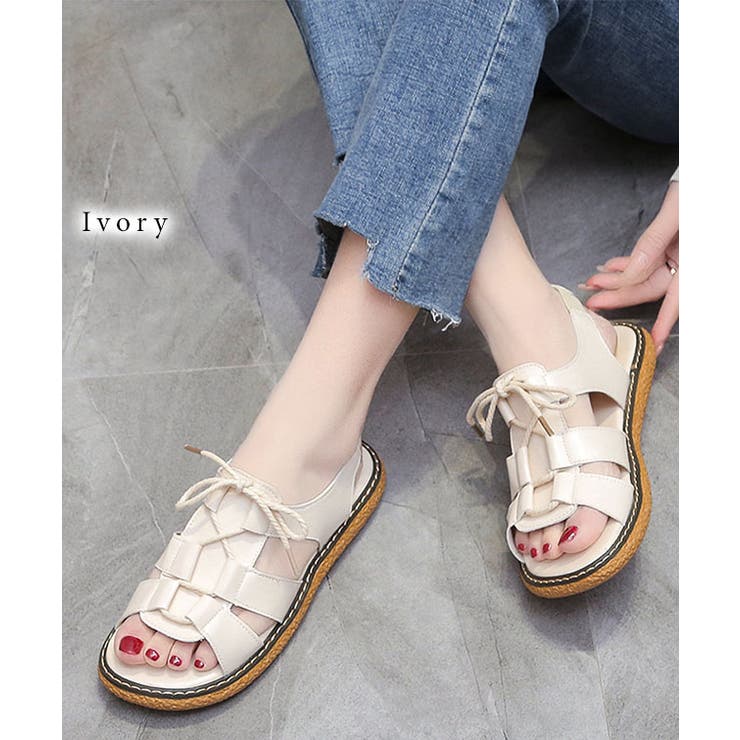 レザー調 レースアップ バックストラップ付き | レースレディース  | 詳細画像8 