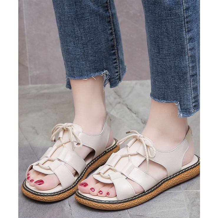 レザー調 レースアップ バックストラップ付き | レースレディース  | 詳細画像9 