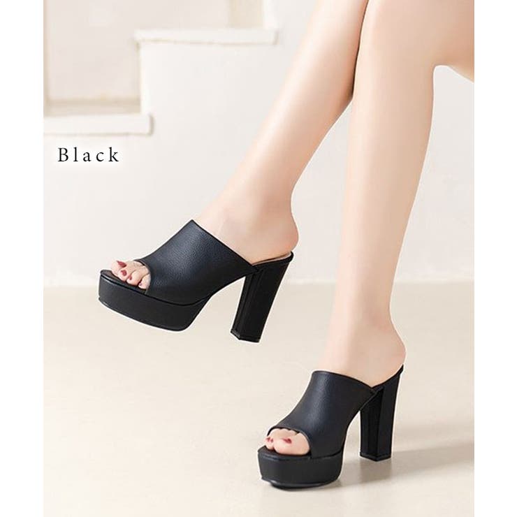 レザー調 オープントゥ プラットフォーム | レースレディース  | 詳細画像3 