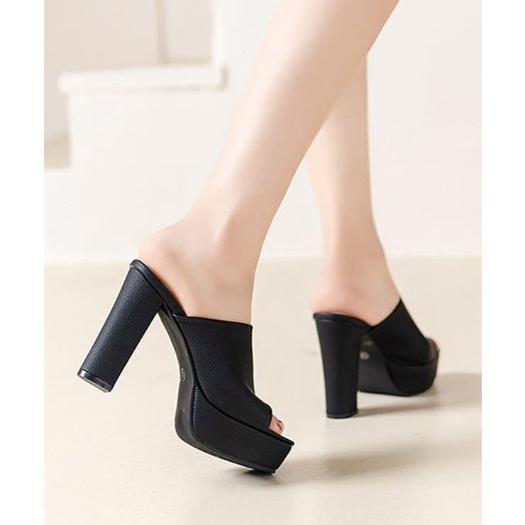 レザー調 オープントゥ プラットフォーム | レースレディース  | 詳細画像6 