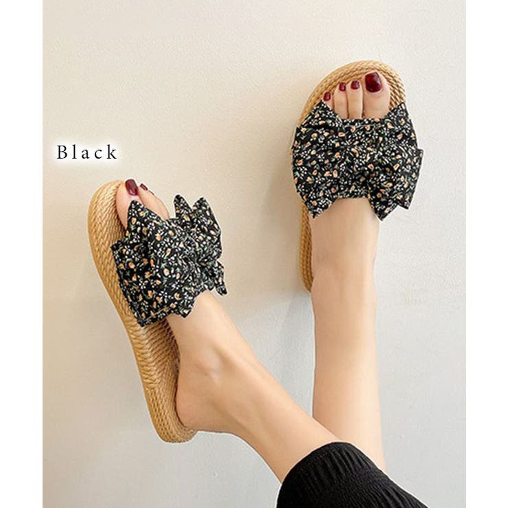 花柄 リボン エスパドリーユ風 | レースレディース  | 詳細画像3 