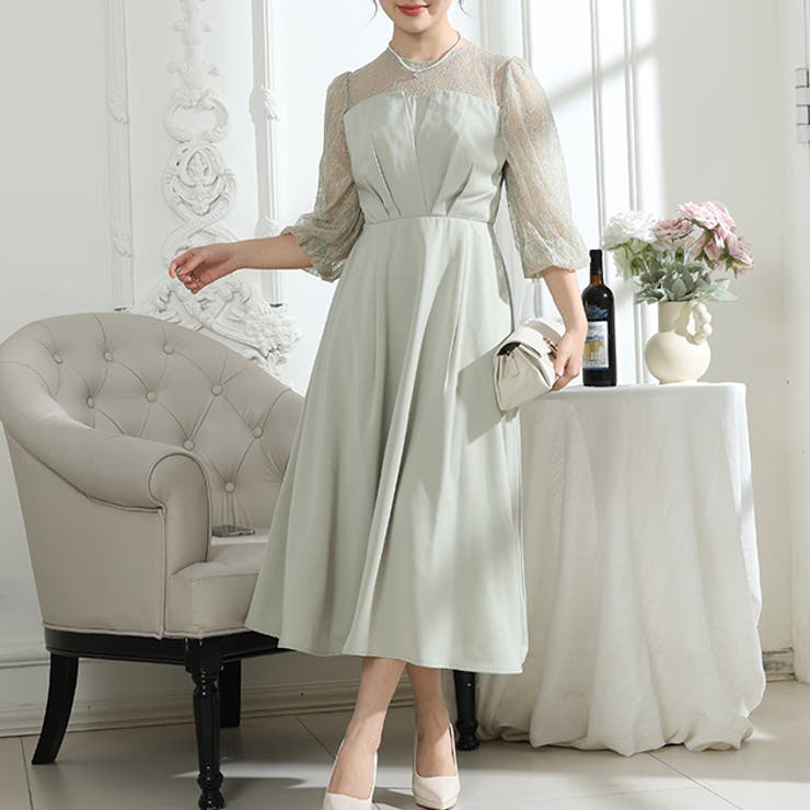 ビスチェ風 レース 切り替え | レースレディース  | 詳細画像1 