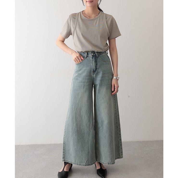 ソリッドカラー フェイクレイヤード クルーネック | レースレディース  | 詳細画像11 