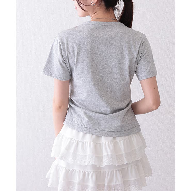 ソリッドカラー フェイクレイヤード クルーネック | レースレディース  | 詳細画像19 