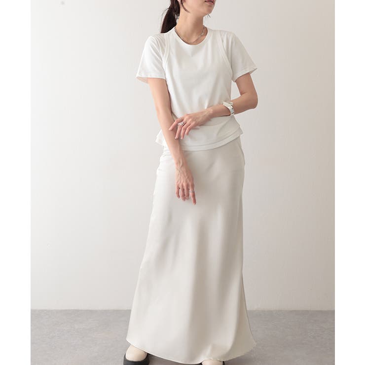 ソリッドカラー フェイクレイヤード クルーネック | レースレディース  | 詳細画像6 