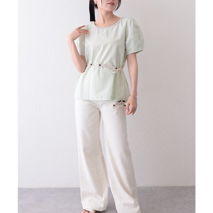 2WAY 編みベルト付き 半袖 | レースレディース  | 詳細画像4 