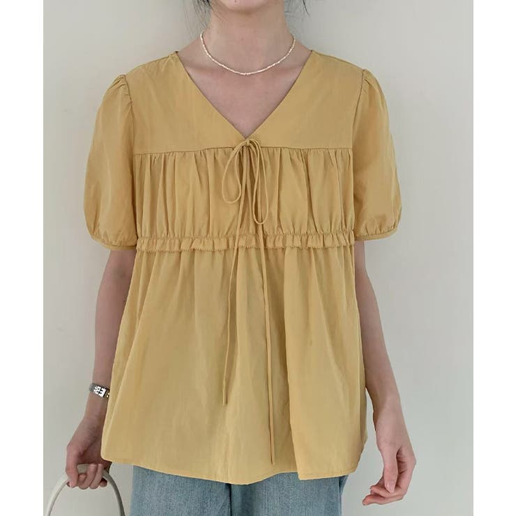 Vネック フロントリボン シャーリング | レースレディース  | 詳細画像19 