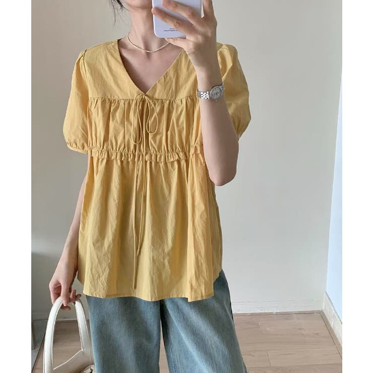 Vネック フロントリボン シャーリング | レースレディース  | 詳細画像20 