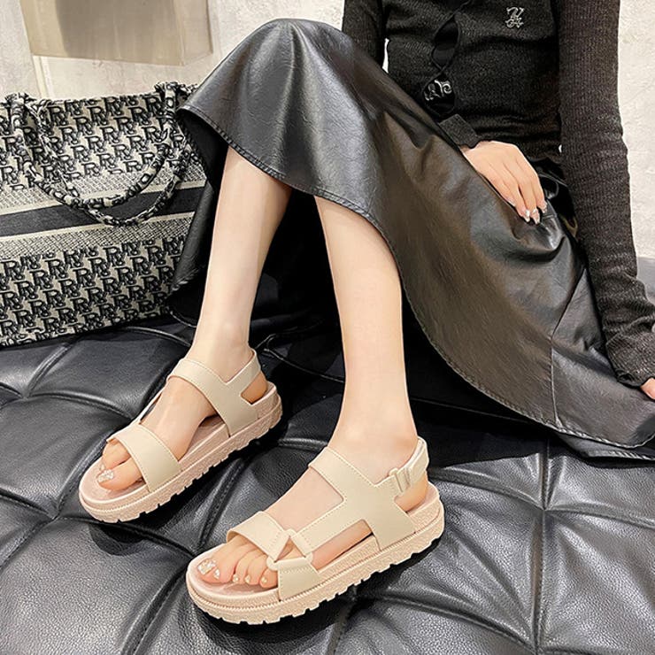 レザー調 ダブルベルト バックストラップ | レースレディース  | 詳細画像1 