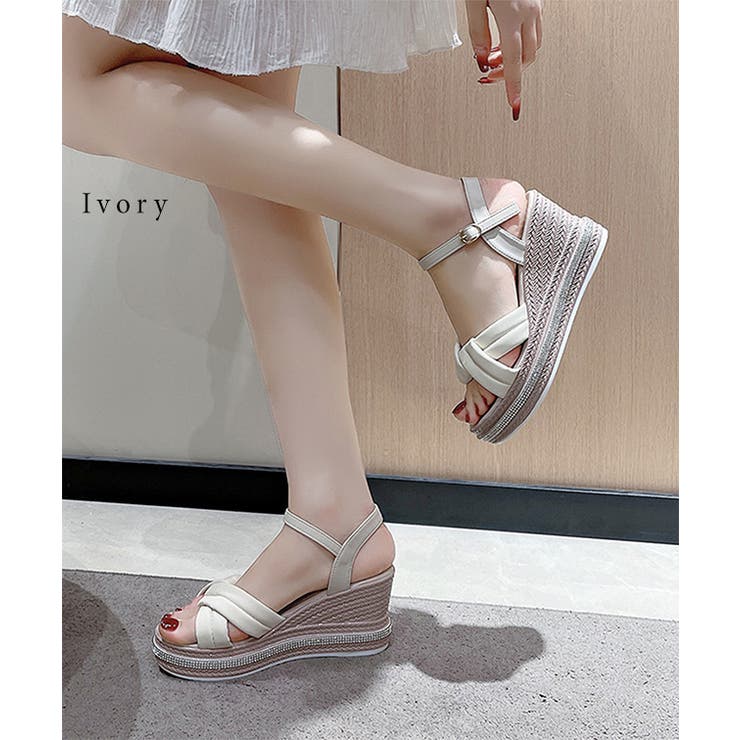 クロスデザイン ストラップ付き ウェッジソール | レースレディース  | 詳細画像3 