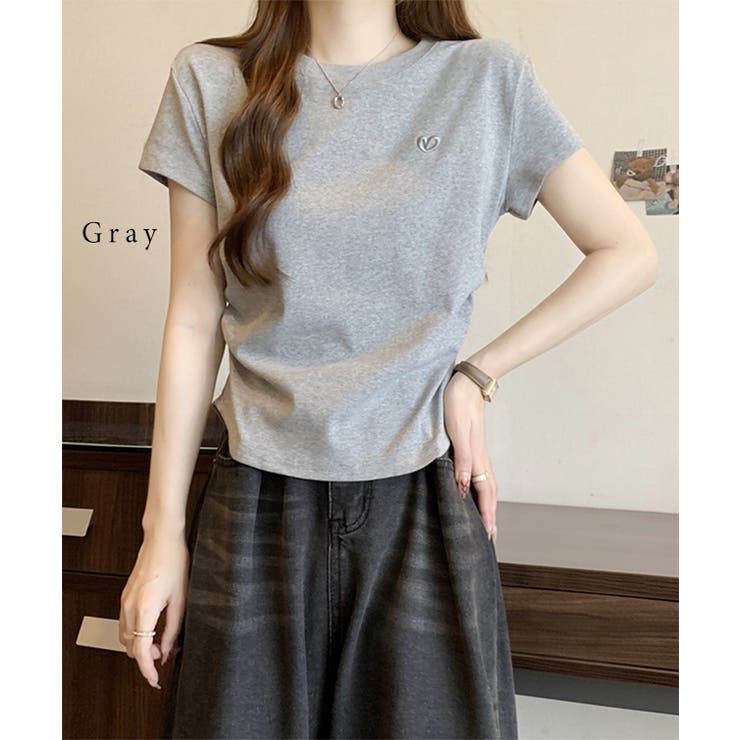 リボン刺繍 シャーリング クルーネック | レースレディース  | 詳細画像8 