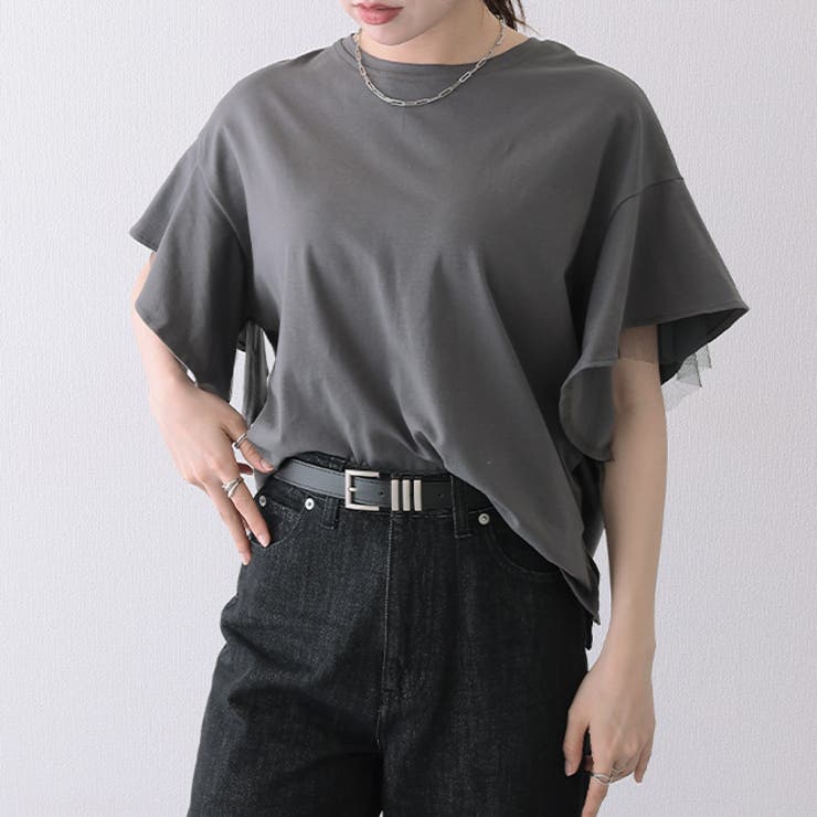 フリルショルダー チュール ドッキング | レースレディース  | 詳細画像1 