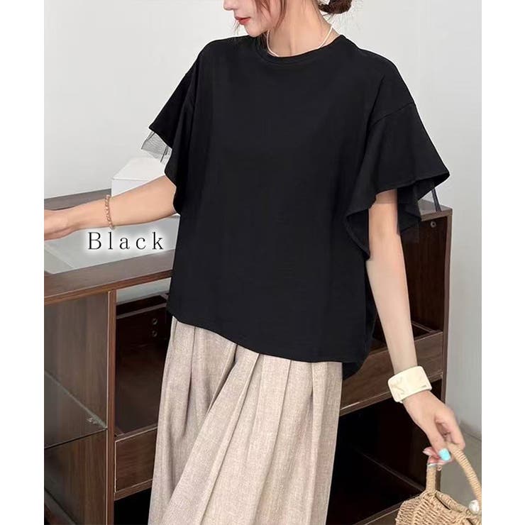 フリルショルダー チュール ドッキング | レースレディース  | 詳細画像3 