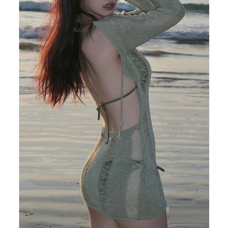 【3点セット】バックオープン メッシュカバー付き セクシー | レースレディース  | 詳細画像4 