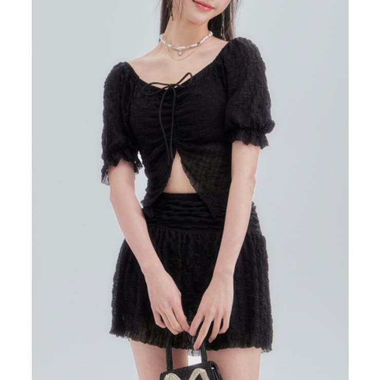 【2点セット】フロントシャーリング シアー パフスリーブ | レースレディース  | 詳細画像5 