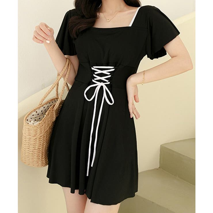 【2点セット】配色 レースアップ フリル袖 | レースレディース  | 詳細画像6 