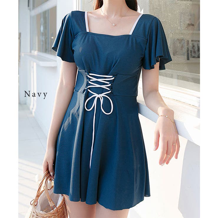 【2点セット】配色 レースアップ フリル袖 | レースレディース  | 詳細画像8 