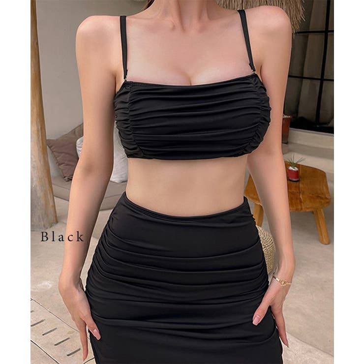 【2点セット】シャーリング バックレースアップ ショーツ付き | レースレディース  | 詳細画像3 