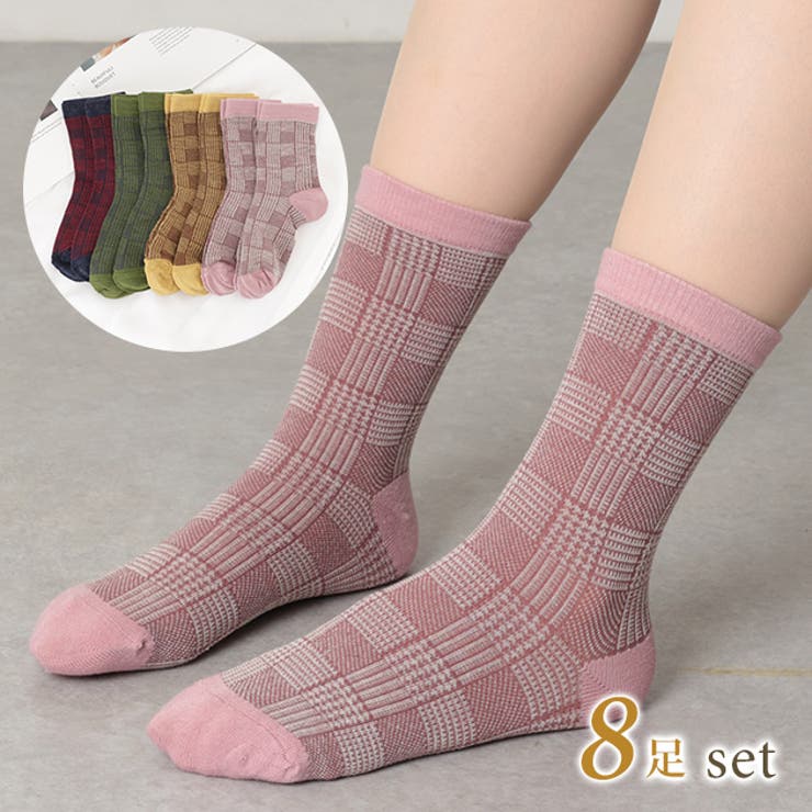 配色 チェック柄 クルー丈 | レースレディース  | 詳細画像1 