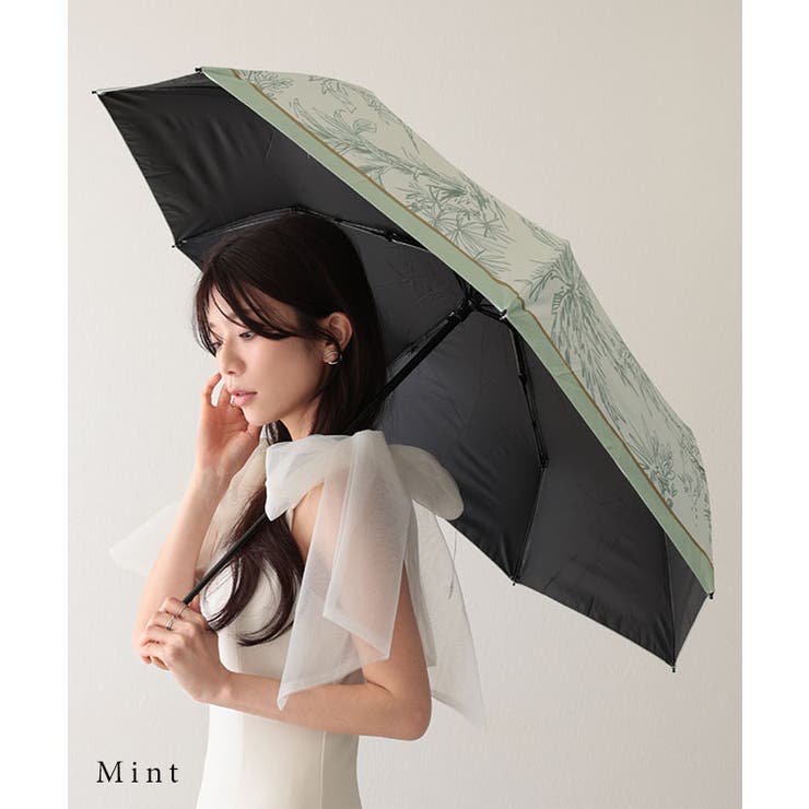 晴雨兼用 ボタニカル柄 メタリック[品番：LCLW0009290]｜レース