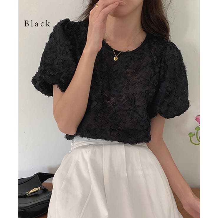 フラワー ジャガード クルーネック | レースレディース  | 詳細画像3 