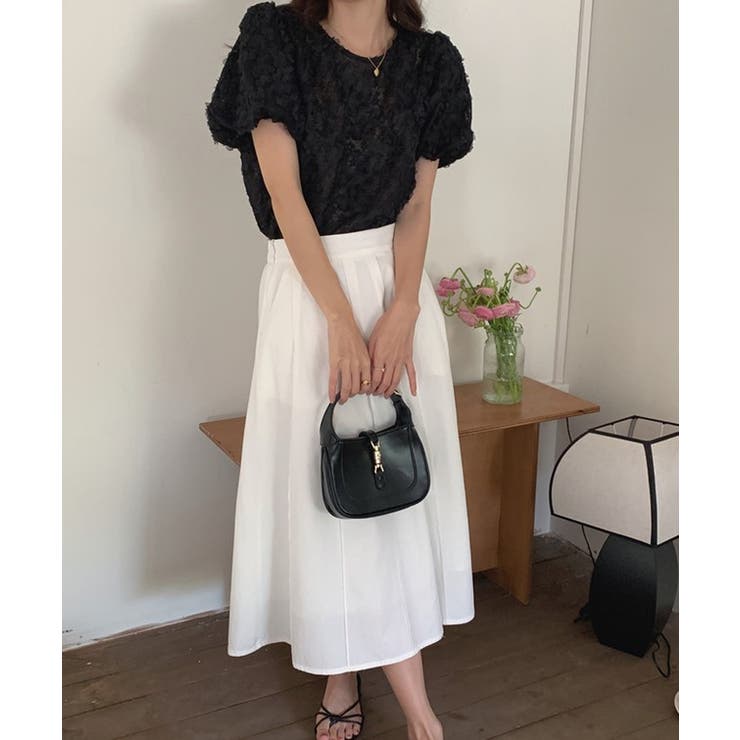 DOLCE&GABBANA レディース ジャガード フラワー スカート Dolce & Gabbana フラワー ロンゲットドットスカート ホワイト