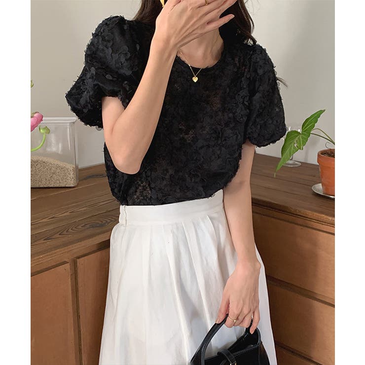 フラワー ジャガード クルーネック | レースレディース  | 詳細画像7 