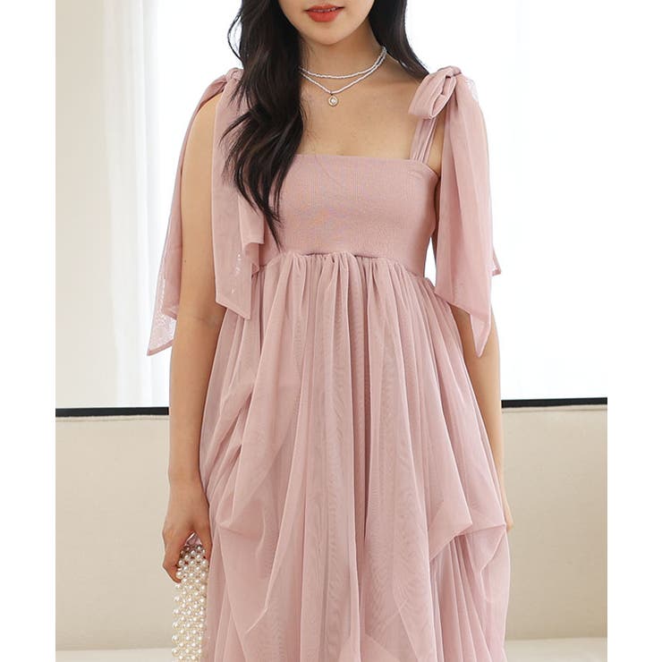 肩リボン ドレープ チュール | レースレディース  | 詳細画像12 