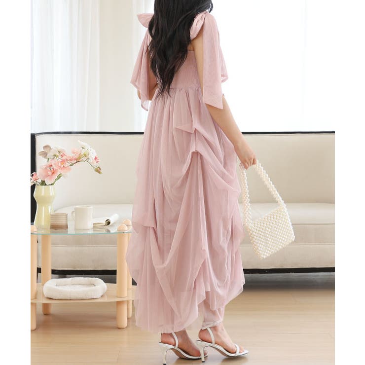 肩リボン ドレープ チュール | レースレディース  | 詳細画像14 