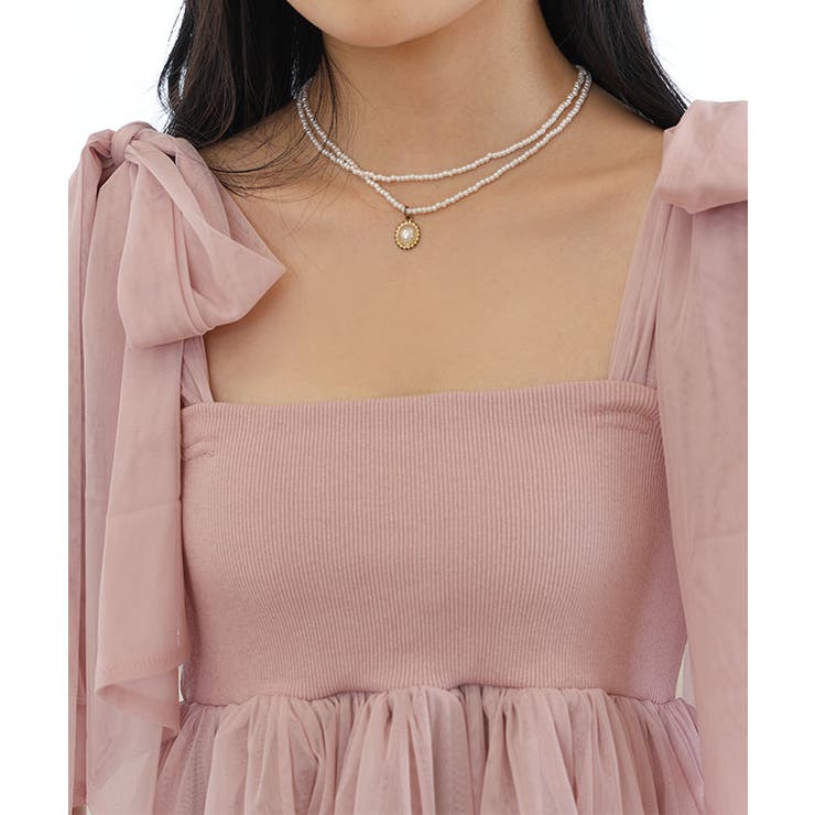 肩リボン ドレープ チュール | レースレディース  | 詳細画像16 