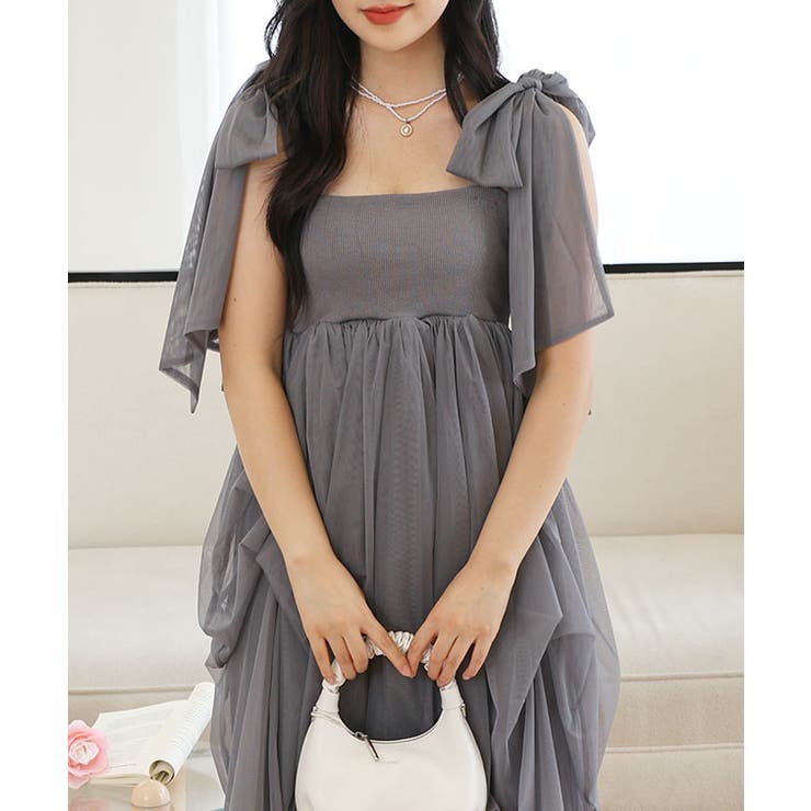 肩リボン ドレープ チュール | レースレディース  | 詳細画像8 