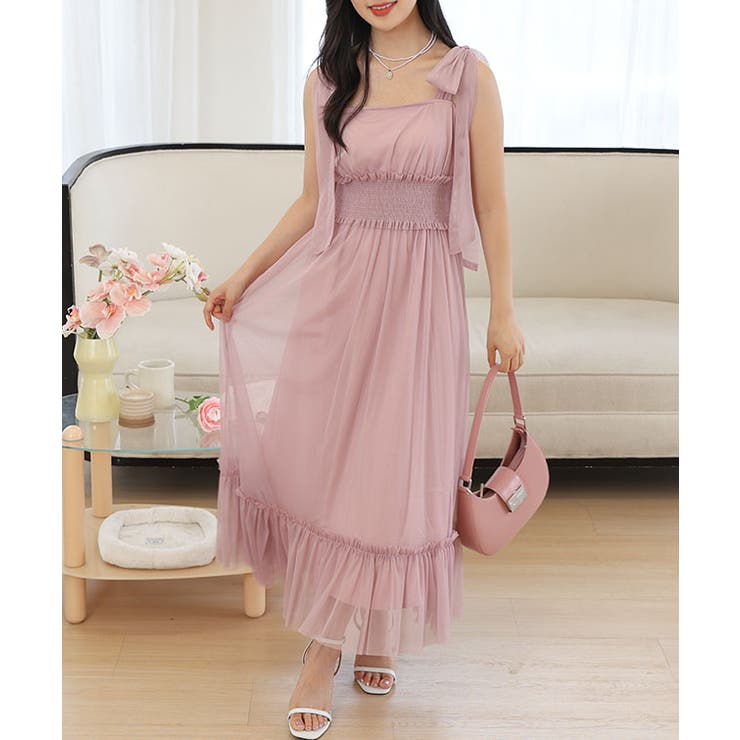 肩リボン チュール ウエスト | レースレディース  | 詳細画像15 