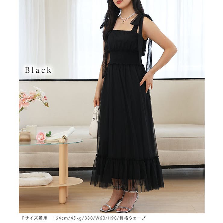 肩リボン チュール ウエスト | レースレディース  | 詳細画像3 