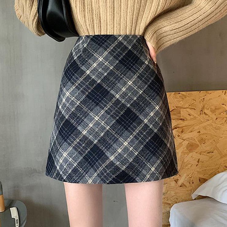 ウールライク タータンチェック ハイウエスト | レースレディース  | 詳細画像1 