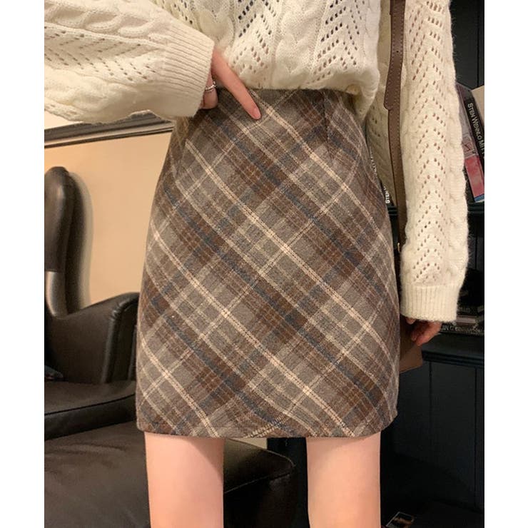ウールライク タータンチェック ハイウエスト | レースレディース  | 詳細画像11 
