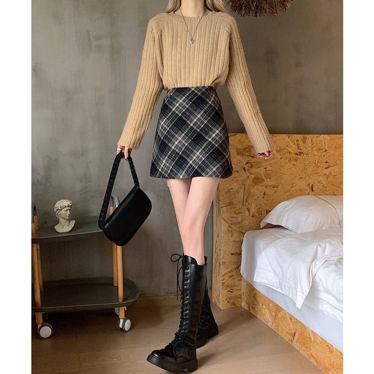 ウールライク タータンチェック ハイウエスト | レースレディース  | 詳細画像4 