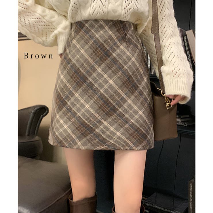 ウールライク タータンチェック ハイウエスト | レースレディース  | 詳細画像8 