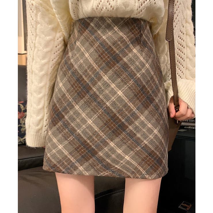 ウールライク タータンチェック ハイウエスト | レースレディース  | 詳細画像9 