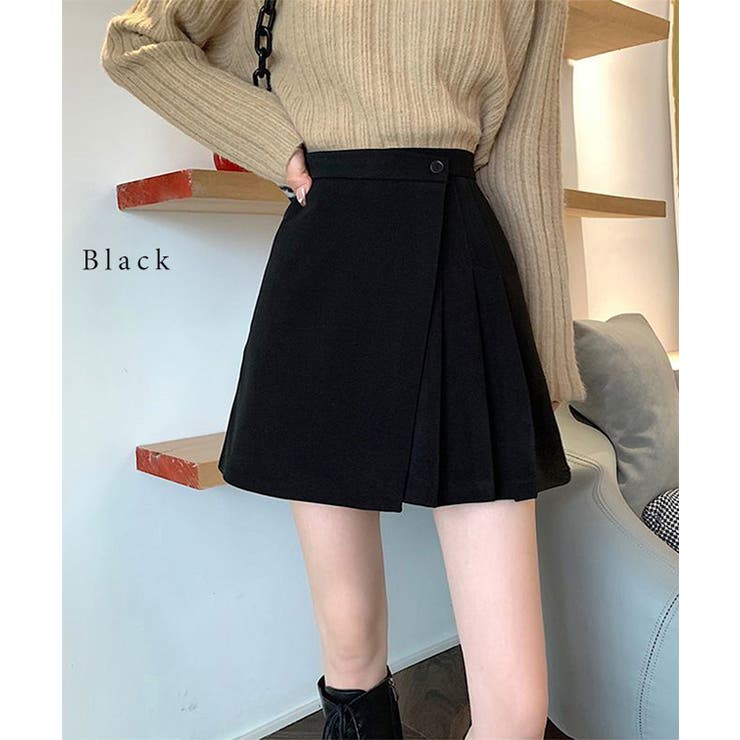 レア♡プリーツプリーズALTパンツ　オレンジ×黒　トップス２点おまとめ ラップ風 アシメ プリーツ[品番：LCLW0009358]｜レース