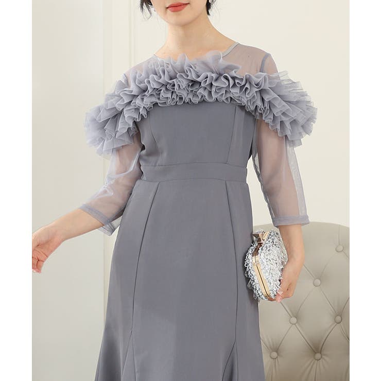 チュールフリル シアー 切り替え | レースレディース  | 詳細画像14 