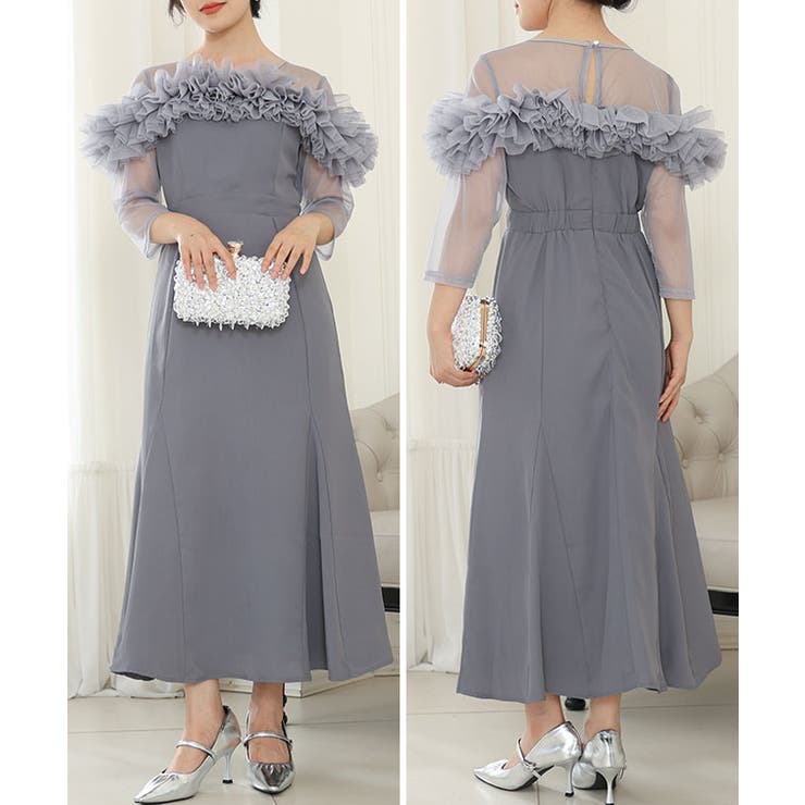 チュールフリル シアー 切り替え | レースレディース  | 詳細画像15 