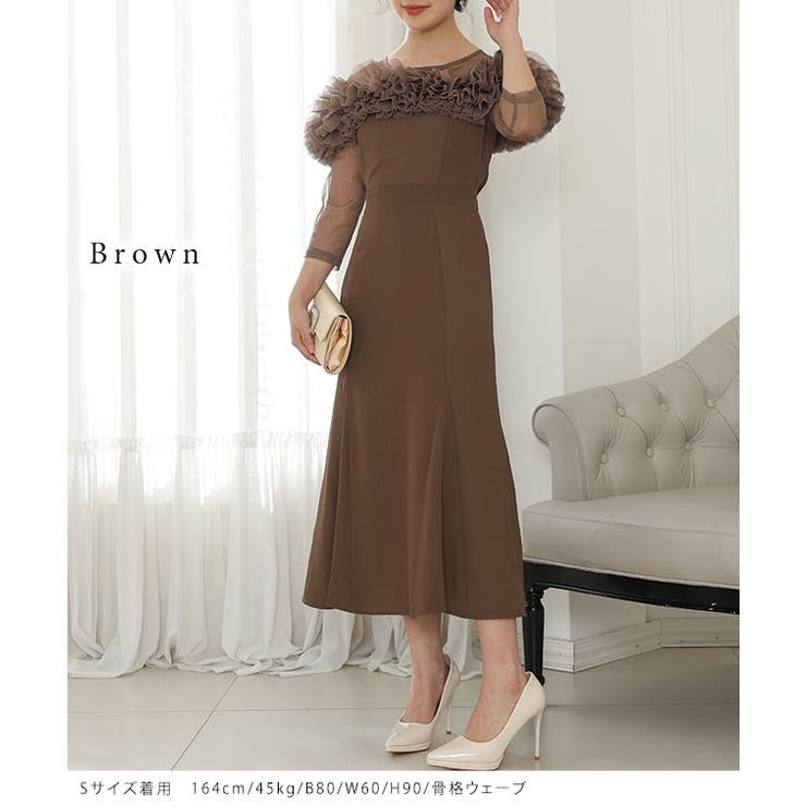 チュールフリル シアー 切り替え | レースレディース  | 詳細画像6 