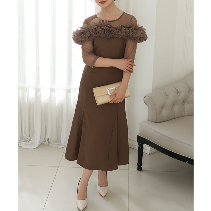 チュールフリル シアー 切り替え | レースレディース  | 詳細画像8 