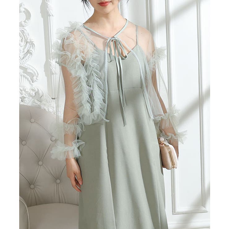 チュールフリル ケープ付き スリット | レースレディース  | 詳細画像11 