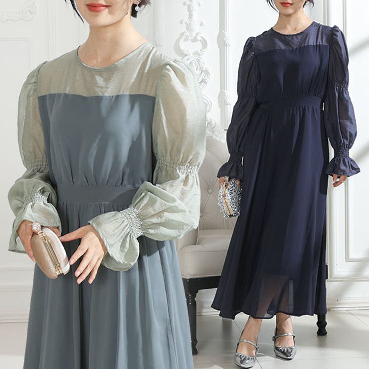 配色 クルーネック キャンディースリーブ | レースレディース  | 詳細画像1 