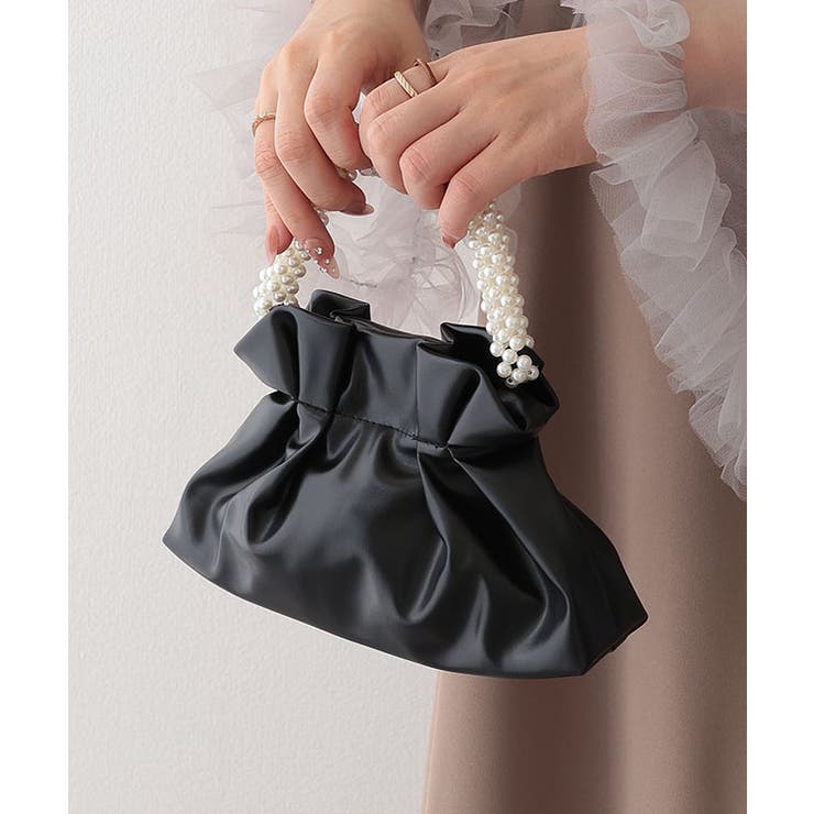 パールハンドル レザー調 ギャザー | レースレディース  | 詳細画像3 