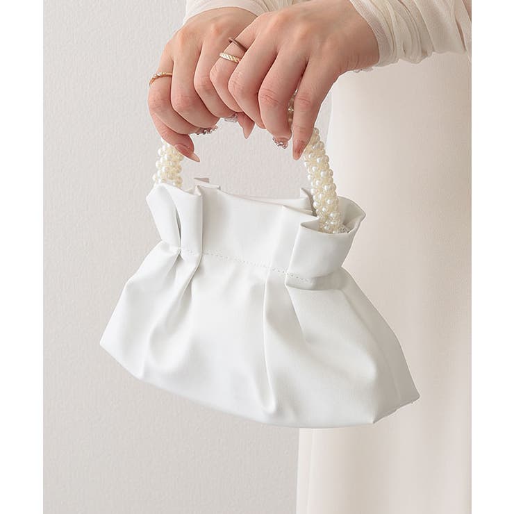 パールハンドル レザー調 ギャザー | レースレディース  | 詳細画像9 