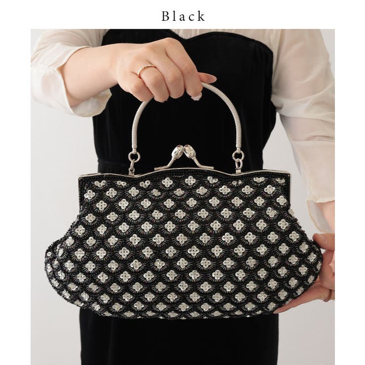 パーティーバッグ(全面ビーズ・がま口) 楽天市場】パーティバッグ キラキラ 通販 ビーズ刺繍バッグ